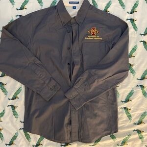 Iowa State University Cyclones- Ag & Bio Engg.  Button Down Dress Shirt-GRAY- M